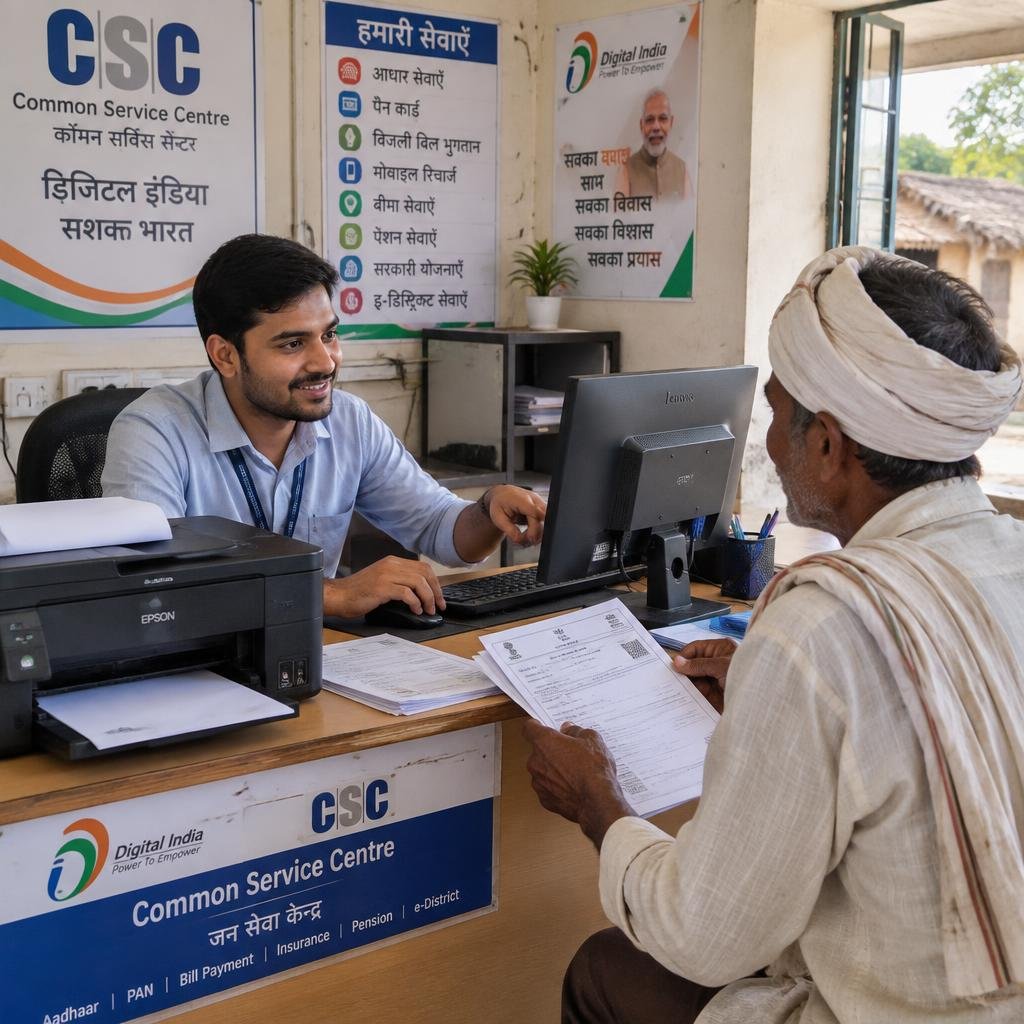 AarohiOne operator helping a customer at the service counter